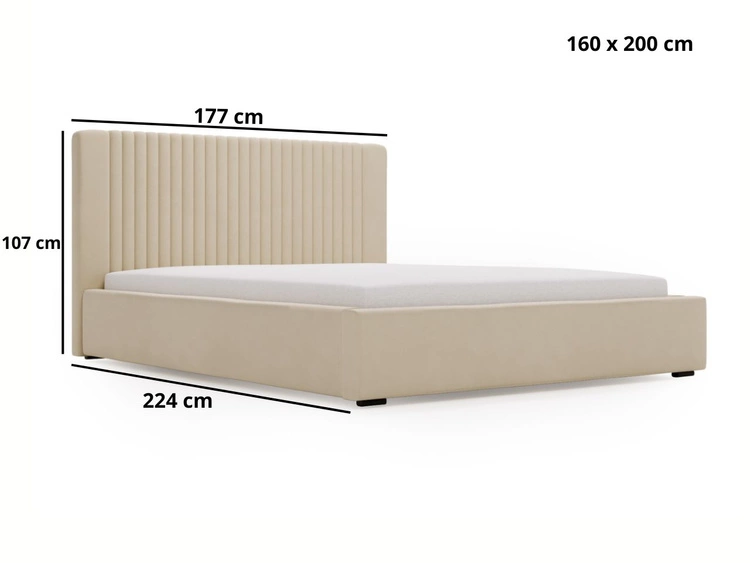 Polsterbett mit Bettkasten und Lattenrost 160x200 Malmo Braun