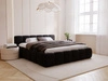 Polsterbett ohne Bettkasten mit Lattenrost 180x200 Cloud Low aus Samtstoff Schwarz