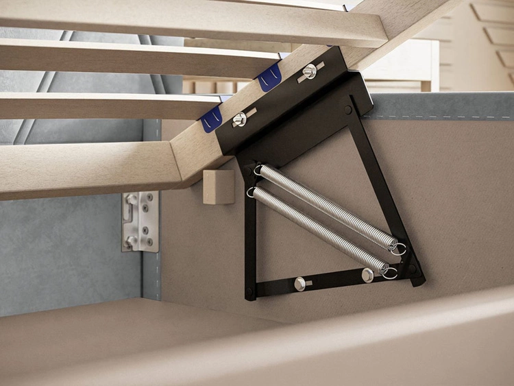 Polsterbett mit Bettkasten und Lattenrost 160x200 Tasso Dunkelblau