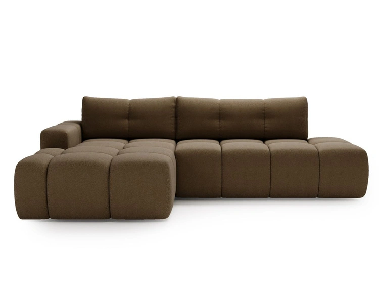 Ecksofa L-Form Links mit Schlaffunktion und Bettkasten Montero Braun