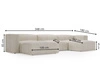 Wohnlandschaft Universell Moderne Cord Ecksofa Landi Beige 