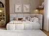 Gepolstertes Jugend-Einzelbett mit Bettkasten und Lattenrost 90x200 Modo One Links Grau