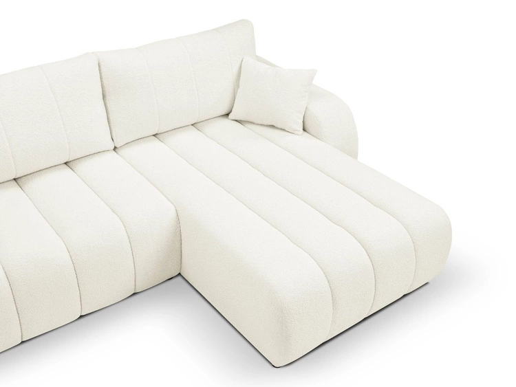 Ecksofa mit Schlaffunktion und Bettkasten Rechts Adoro Creme