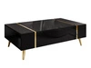 Wohnzimmer-Set im Glamour-Stil auf Beinen Lunelie Schwarz Hochglanz