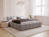 Polsterbett ohne Bettkasten mit Lattenrost 200x200 Cloud Low aus Samtstoff Grau