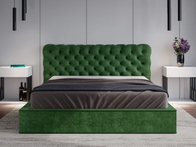 Chesterfield Polsterbett 180x200 Apollo - Grün