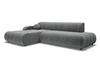 Ecksofa L-Form mit Schlaffunktion und Bettkasten Lisso Links Grau