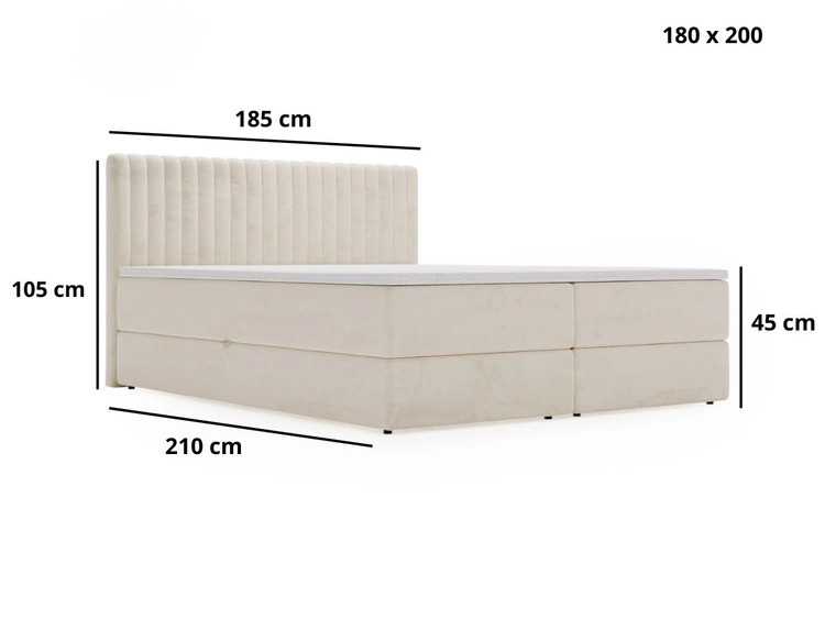 Boxspringbett mit Bettkasten 180x200 Marbella Dunkelgrau