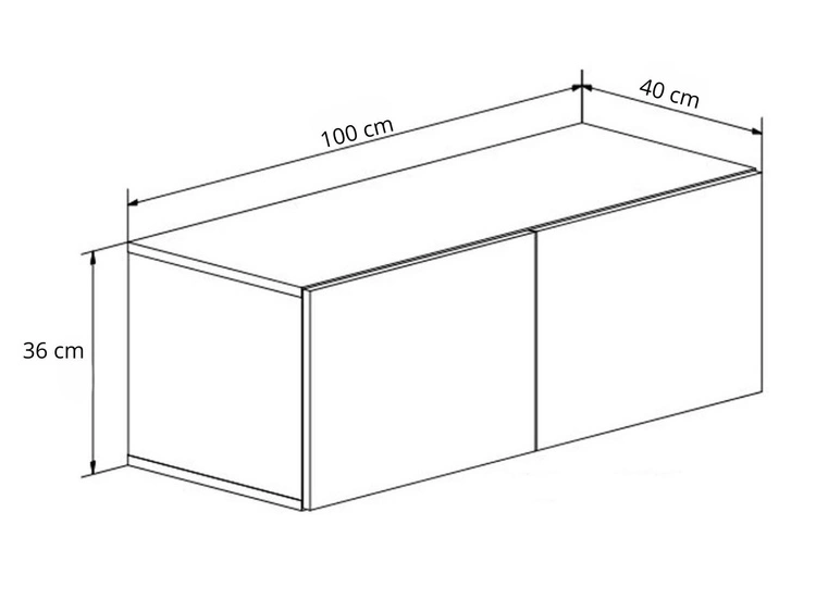 TV-Lowboard mit Türen 100 cm Nodoo Weiß Hochglanz