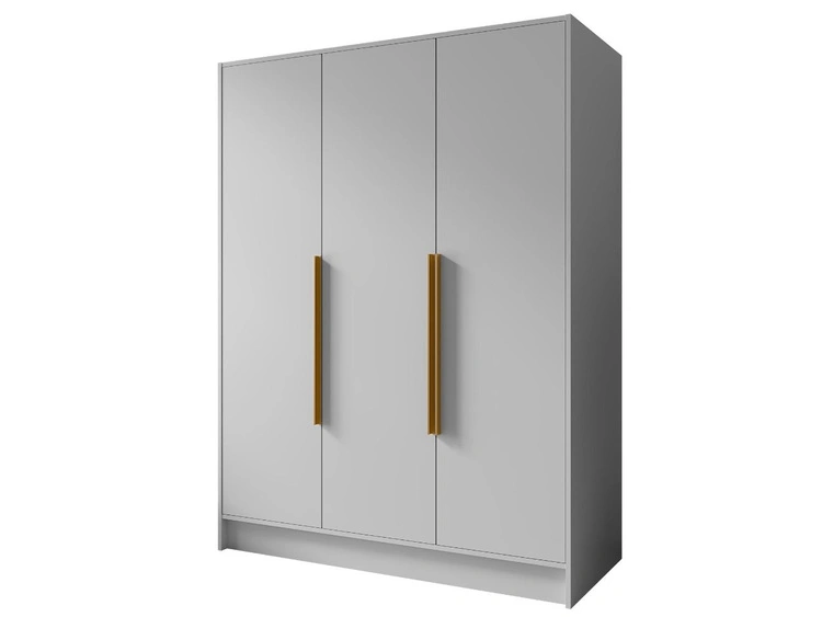 Kleiderschrank 150 cm Perugia Weiß mit goldenen Griffen
