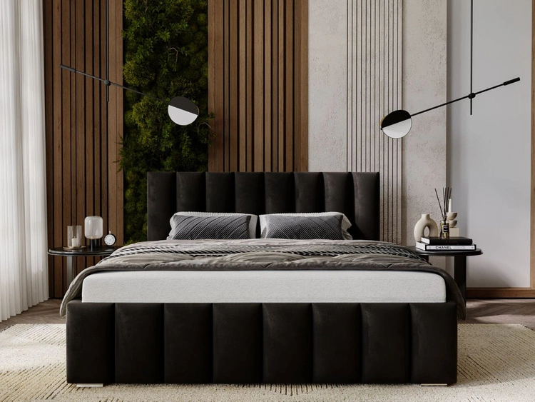 Polsterbett mit Bettkasten und Lattenrost 120x200 Neos Schwarz