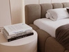 Polsterbett ohne Bettkasten mit Lattenrost 200x200 Cloud Low aus Bouclé-Stoff Braun