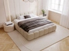 Polsterbett mit Bettkasten und Lattenrost 200x200 Cloud Low Bouclé-Stoff Dunkelbeige