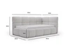 Gepolstertes Jugend-Einzelbett mit Bettkasten und Holzrost 90x200 Modo One Links Grau
