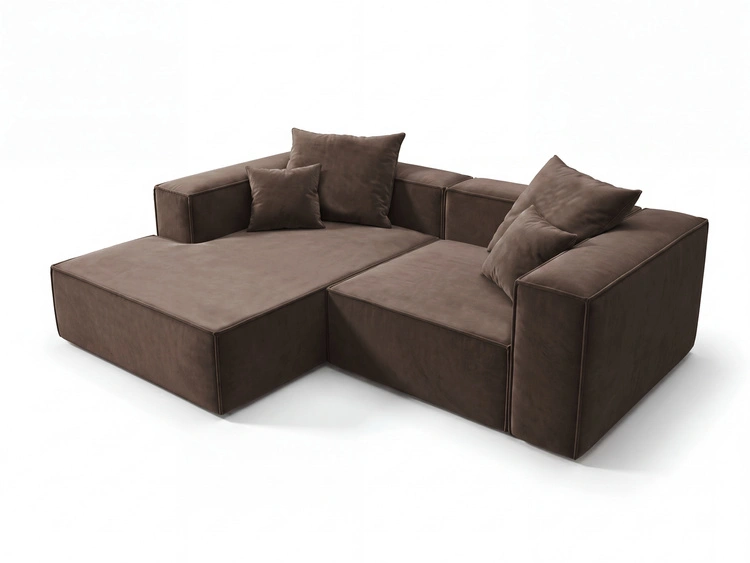 Ecksofa L Links Vellaro Braun