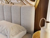 Polsterbett mit Bettkasten und Lattenrost 120x200 Cloud Bouclé-Stoff Hellgrau