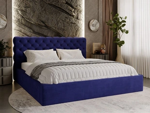 Polsterbett mit Bettkasten und Lattenrost 160x200 Apollo Blau