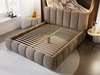 Polsterbett ohne Bettkasten mit Lattenrost 120x200 Cloud aus Bouclé-Stoff Braun