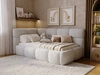 Gepolstertes Jugend-Einzelbett mit Bettkasten und Lattenrost 90x200 Modo One Rechts Grau