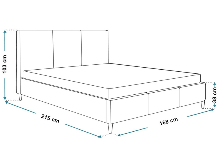Polsterbett mit Lattenrost 160x200 Trio Beige