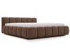 Polsterbett ohne Bettkasten mit Lattenrost 200x200 Cloud Low aus Samtstoff Braun
