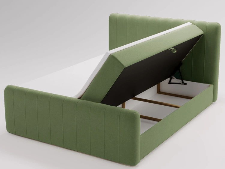 Boxspringbett mit Bettkasten 140x200 Osteno Grün