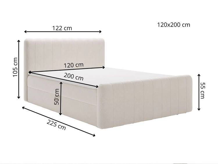 Boxspringbett mit Bettkasten 120x200 Osteno Braun