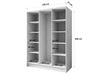 Kleiderschrank 150 cm Perugia Weiß mit goldenen Griffen