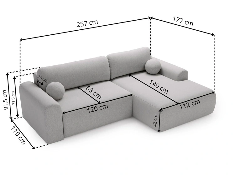 Ecksofa L-Form mit Schlaffunktion und Bettkasten Savana Rechts Grün