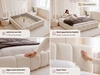 Polsterbett ohne Bettkasten mit Lattenrost 200x200 Cloud Low aus Samtstoff Grau