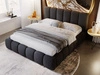 Polsterbett ohne Bettkasten mit Lattenrost 160x200 Cloud aus Bouclé-Stoff Schwarz